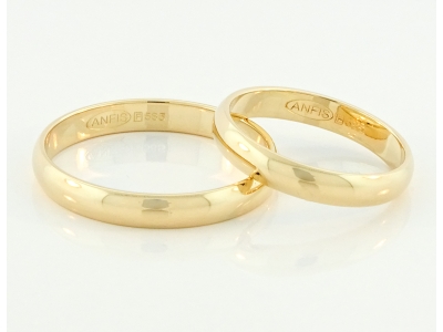 Kullast abielusõrmus laiusega 3,5mm